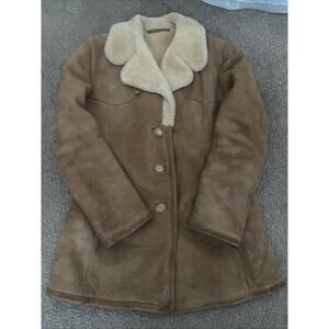Size 14 Sawyer Of Napa Womens Heavy Shearling Sheepskin Coat Jacket